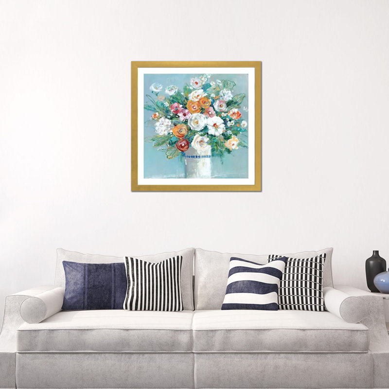 «Garden Devotion I» par Sally Swatland - reproduction d'art, Papier encadré doré, Blanc, H 24 po x l 24 po x p 1 po