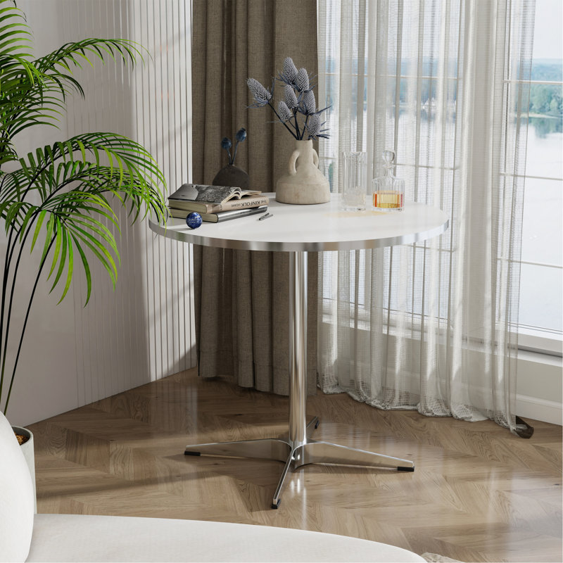 Table à manger circulaire moderne avec petite table à thé, de style minimaliste, convenant à une utilisation dans les salles à manger familiales, les cuisines et les salons