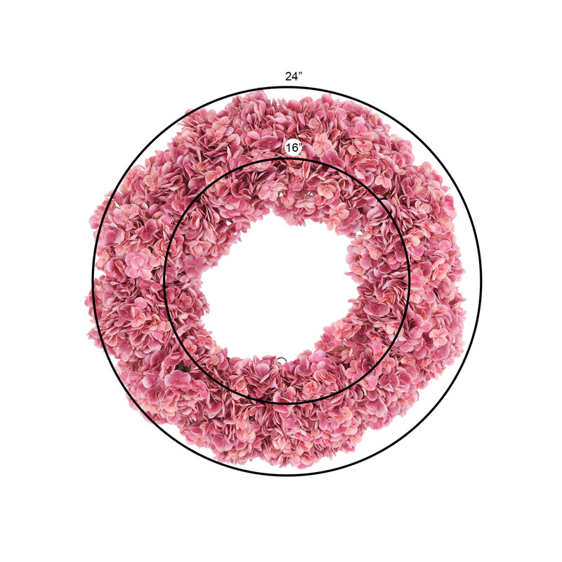 Couronne d'hortensia 24 po Sofia, Rose