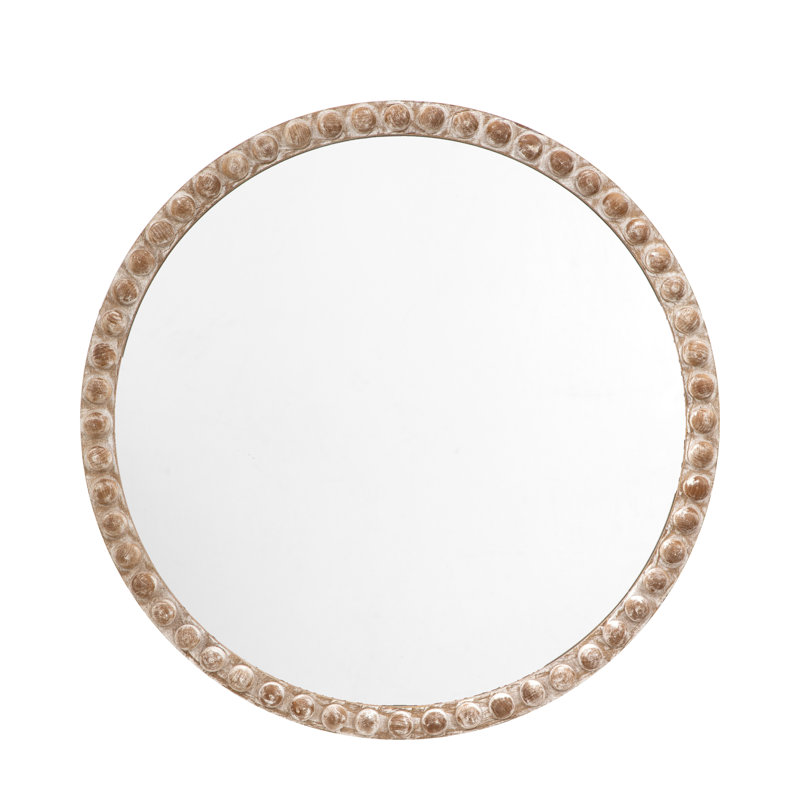 Caitlun Rustic Round Wall Mirror, 95cm H x 95cm W