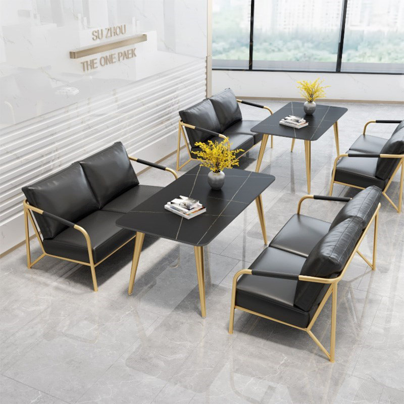 Banc rembourré en similicuir Modern Light Luxury