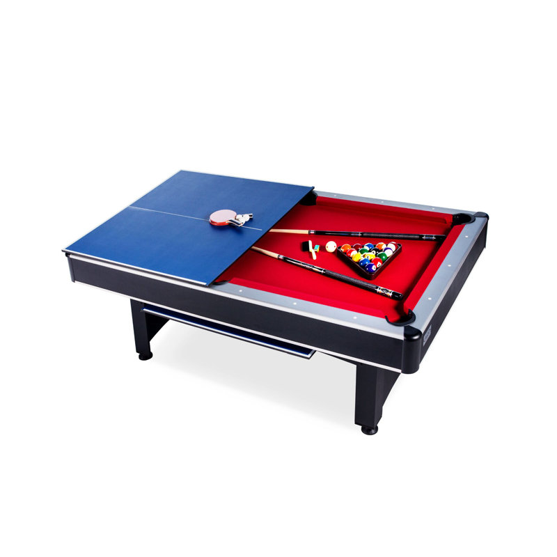 RACK Scorpius 7-Foot Multi Game with Table Tennis Billiard/Pool Table Tennis (Red)