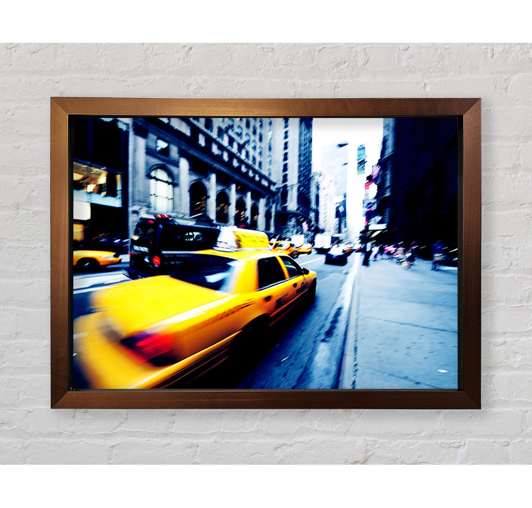 New York City Yellow Cab Blur - Einzelner Bilderrahmen Kunstdrucke