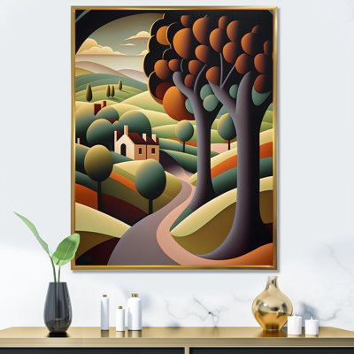 Paysage abstrait de Road To Mountain Village sur toile