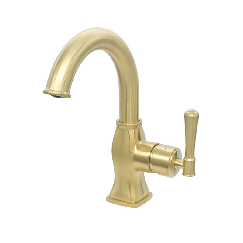 Lulani Aurora Single Hole Bathroom Faucet with Drain Assembly, Champagne Gold