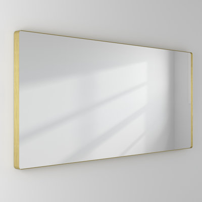Lesamuel Filleted Corner Wall Mounted Bathroom and Vanity Mirror With Aluminum Frame