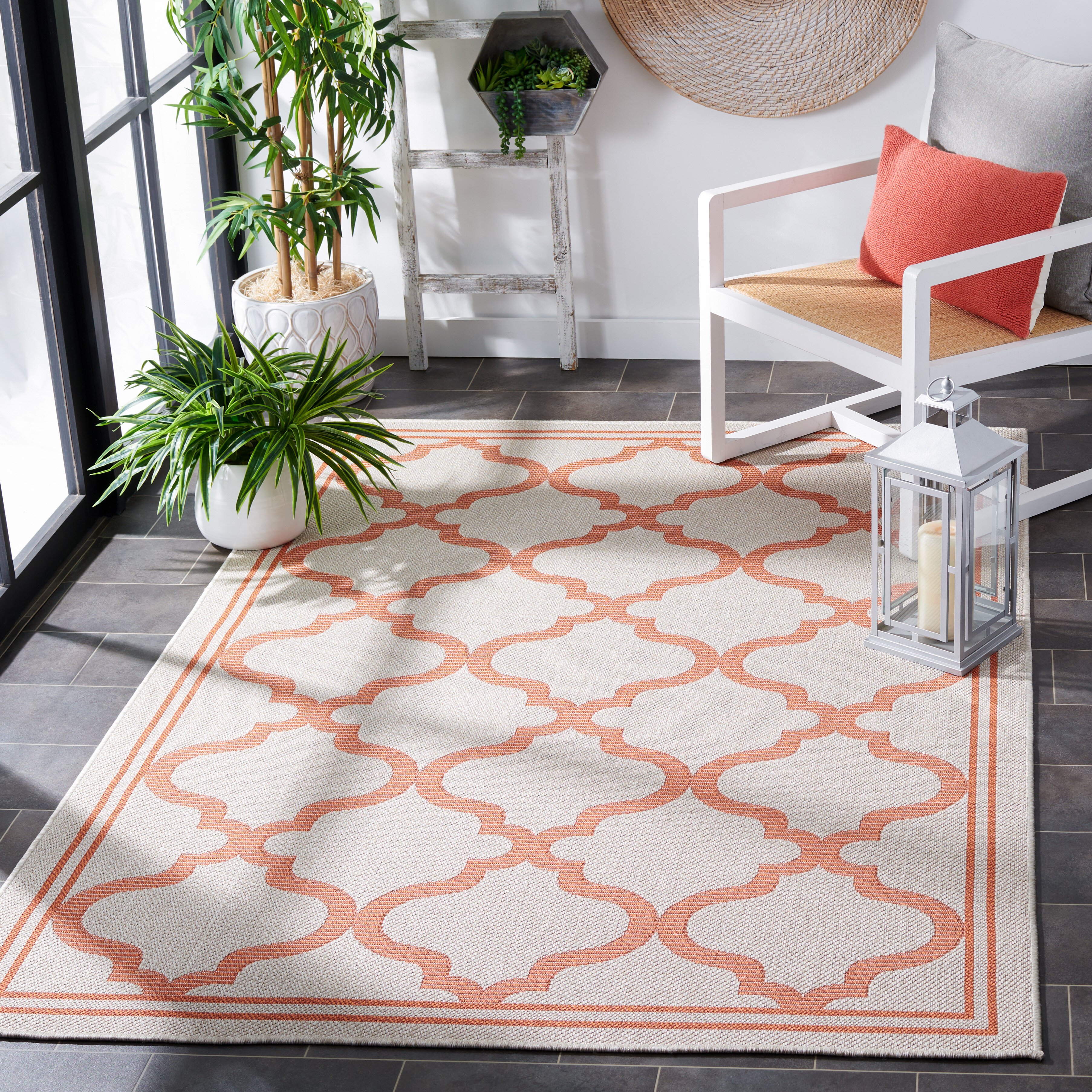 Fae Geometric Machine Washable Indoor/Outdoor Area Rug Red Barrel Studio Rug Size: Rectangle 6' x 9