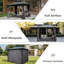 Gazebo de 2,4 m x 2,4 m avec rideau d'intimité, crée un espace intime - Gris, patio, jardin, terrasse, pelouse. Gazebo de 2,4 m x 2,4 m, élégant gris.