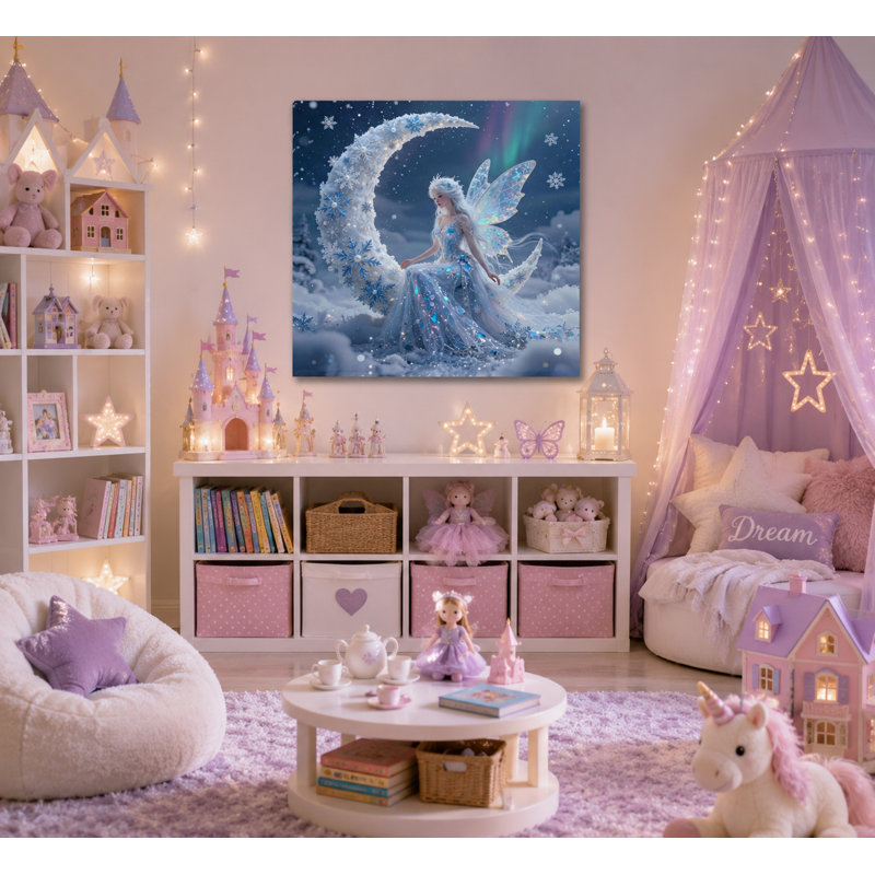 Art mural sur toile Frost Moon Fairy, L 30 po x H 30 po x P 1,5 po