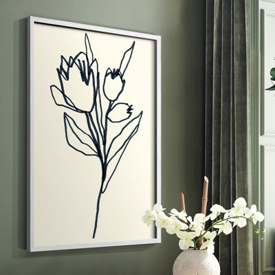 Floral Marker II Framed Print - Solid Wood