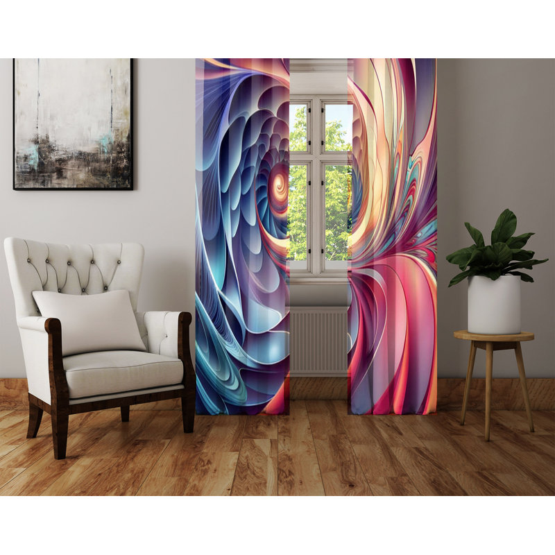 Paire de rideaux semi-transparents en polyester Aideth, L 20 po x L 61 po