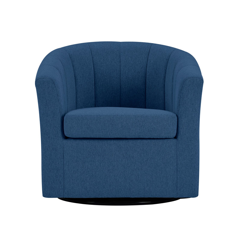 Amareon Fabric Swivel Barrel Chair, Blue