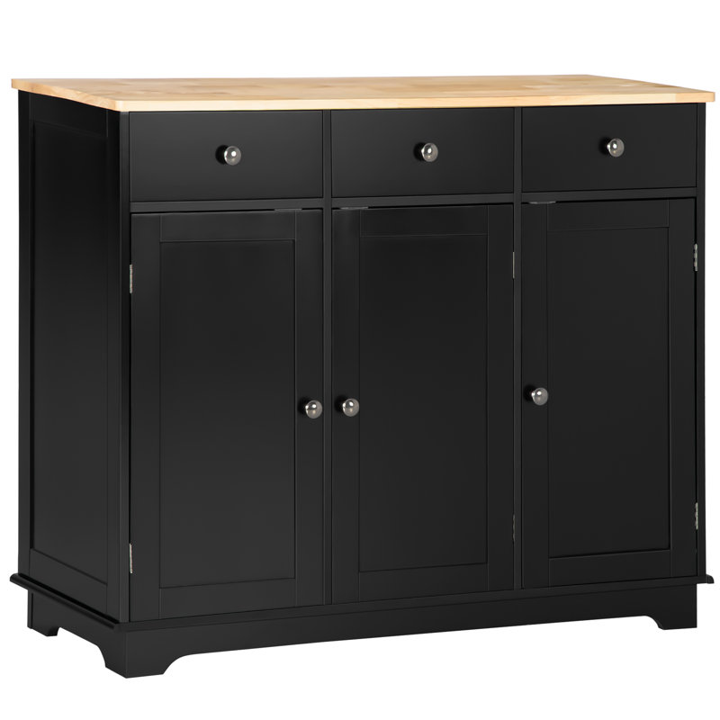 HOMCOM Sideboard Buffet Cabinet with Drawers, Black