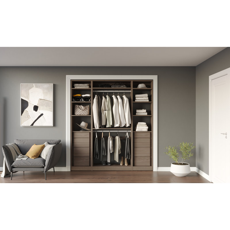 76 5/16'' Closet System, Brown
