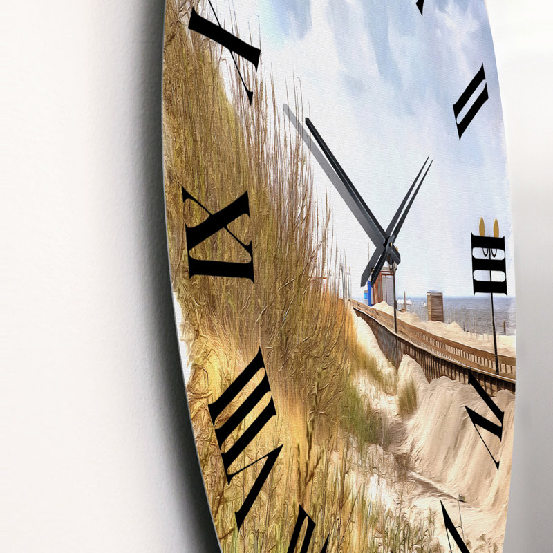 Wooden Promenade Along The Baltic Sea Coast - Traditional Wall Clock, Medium