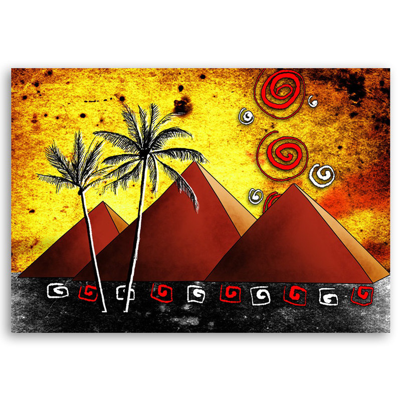Egyptian Pyramids - No Frame Print on Canvas, 80cm H x 120cm W