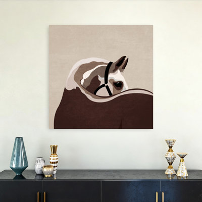 Art mural cheval contemporain minimaliste