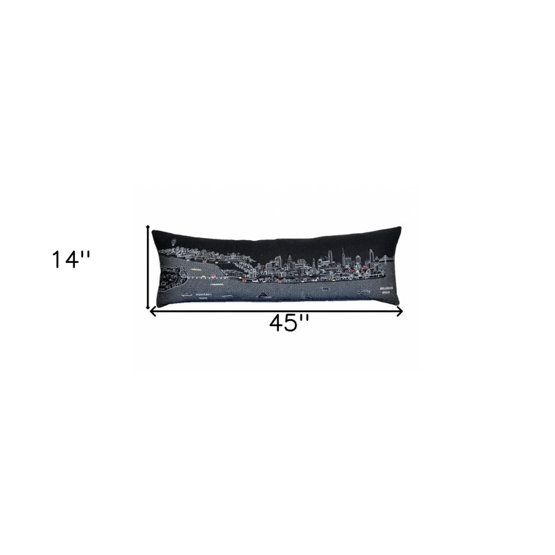 Coussin lombaire 14 "x 35" crème Philadelphia, gris, 14 po x 45 po