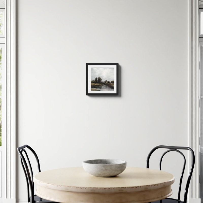 Imprimé «Spring River» par Dan Hobday, Papier avec cadre simple noir, Oui, H 12 po x l 12 po