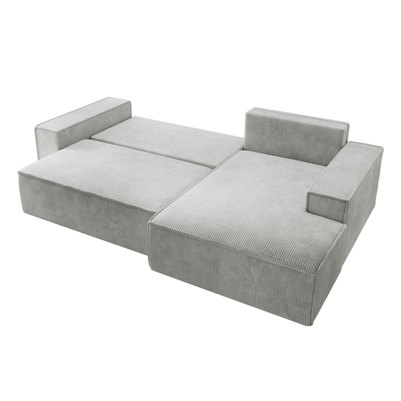 Chadman Sofa & Chaise, Light Grey, Right Hand Facing
