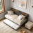 Daybed with Trundle, Sturdy Metal Twin Bed Frame with Upholstered Headboard