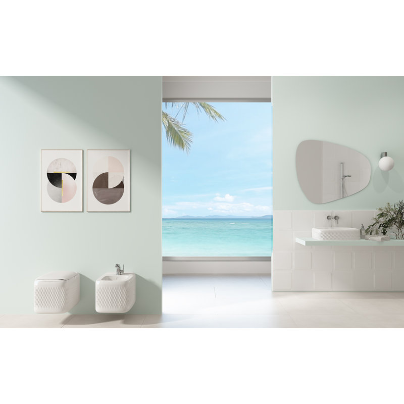 New Age Rimless Wall-Hung Toilet - 54cm, Gloss White