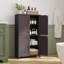 Armoire de rangement à 4 portes avec tablettes réglables - Organisateur polyvalent pour le salon, la cuisine, la salle de bain et le vestibule-114194539