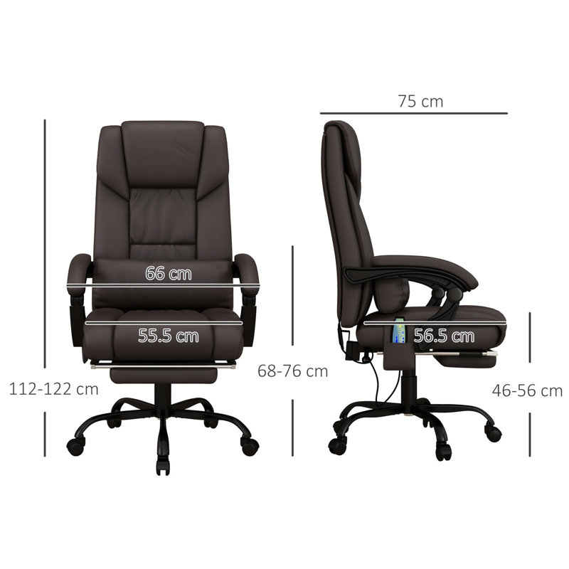 Fauteuil d'ordinateur inclinable, réglable, inclinable, repose-pieds, 6 points