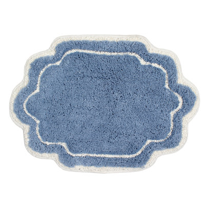 Dobrinka Bath Rug Plush 100% Cotton Mat, Unique Design, Absorbent, Quick Dry