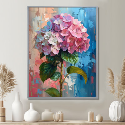Hortensia rose et bleu qui fleurit en été III - Hortensia Wall Art Living Room