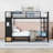 2 Drawers Metal Bunk Bed With Shelves, Side Pegboard And Coat Rack-462863280
