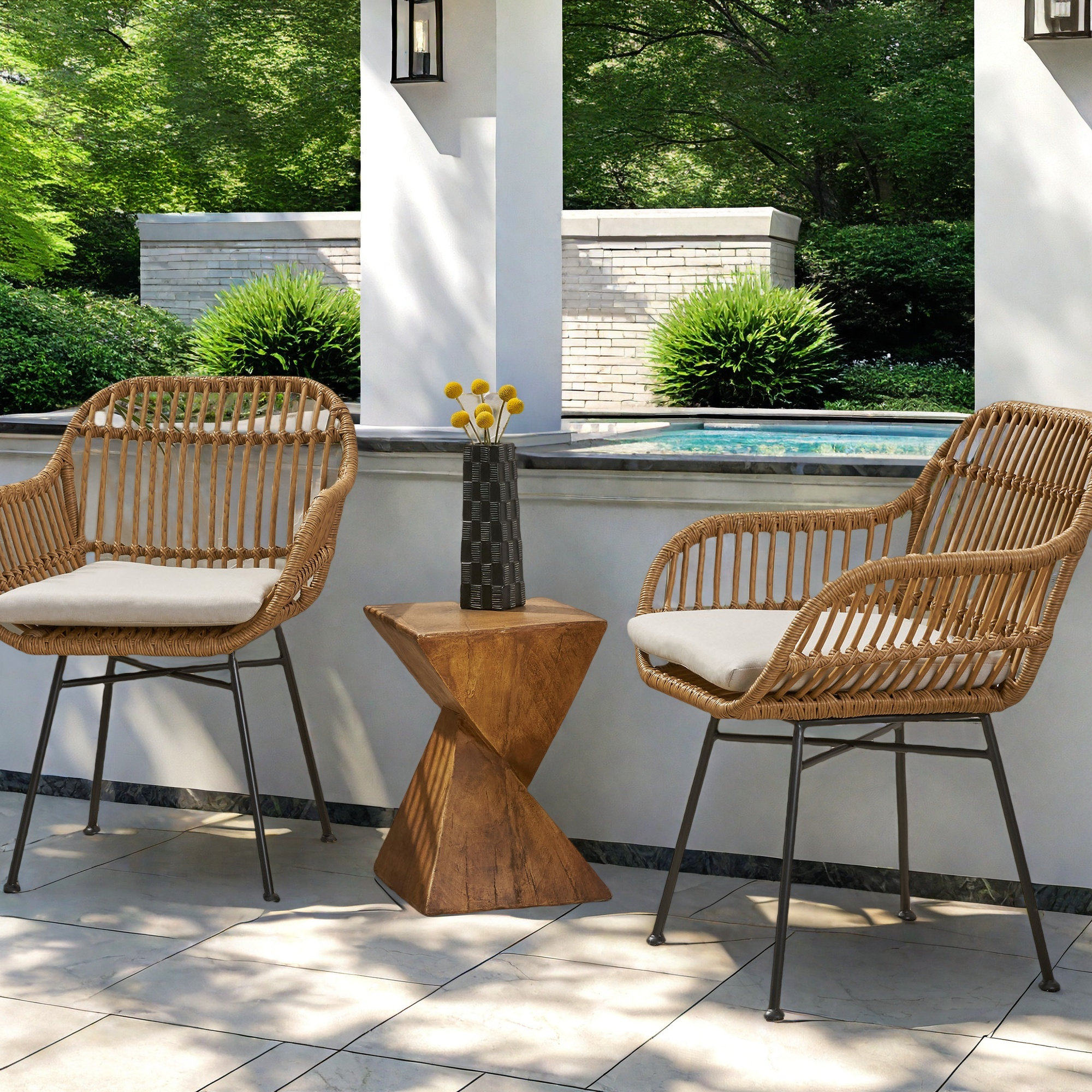 outdoor metal chair with cushion