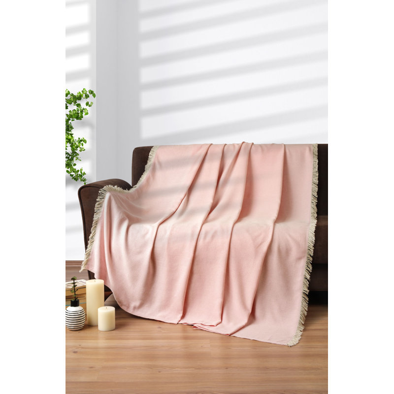 Jeté en coton Haika, Rose