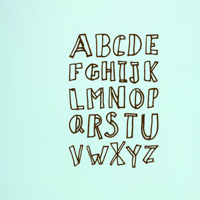 Décalcomanie murale alphabet doodle