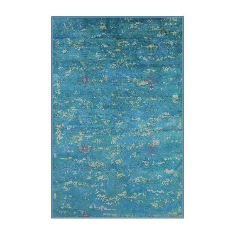 Tapis bleu sarcelle Groveton, Rectangle 8 pi x 10 pi