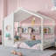 Lit en bois avec toit et rangement pour enfants Safe Montessori