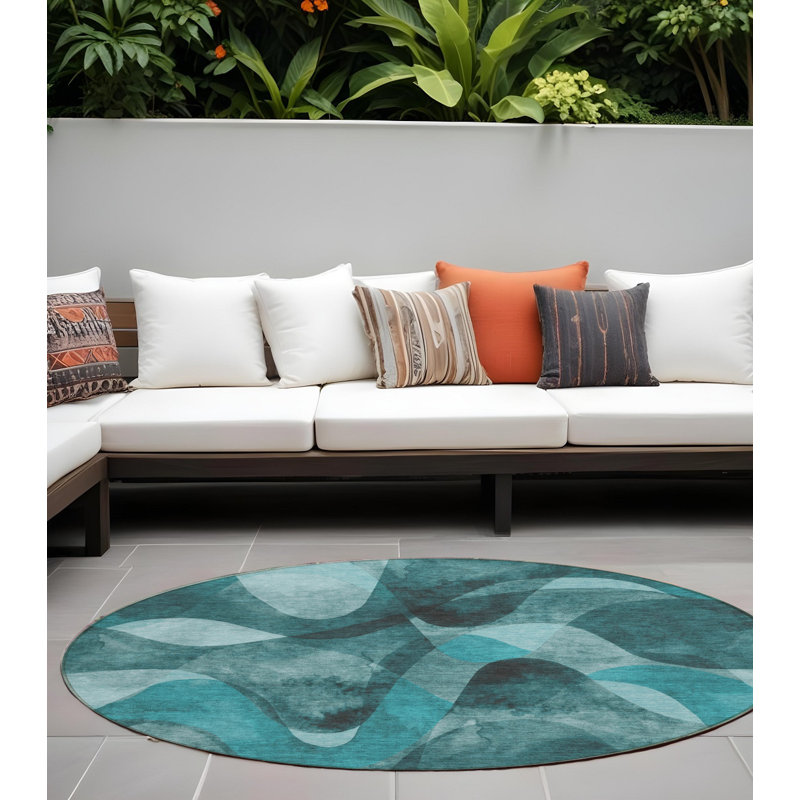Tapis extérieur rond 8 pi