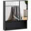 Armoire à pharmacie murale avec miroir, portes doubles et tablettes de rangement, noir | Idée de cadeau