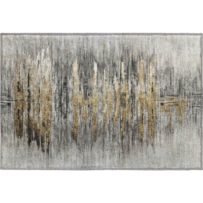 Premium Machine Washable Prisco Gray Rug