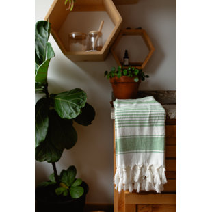 Chanyah Striped Luxe Turkish Cotton Terry Peshtemal Towel