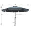 Parasol de patio extérieur 10pi (3 m) avec rabat, 8 pièces, avec inclinaison, avec manivelle, sans base, gris / anthracite, taille de poteau: 38 mm