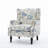 Duward Plants Blue Floral Upholstered Wingback Accent Chair with Nailhead Trim-2107358655