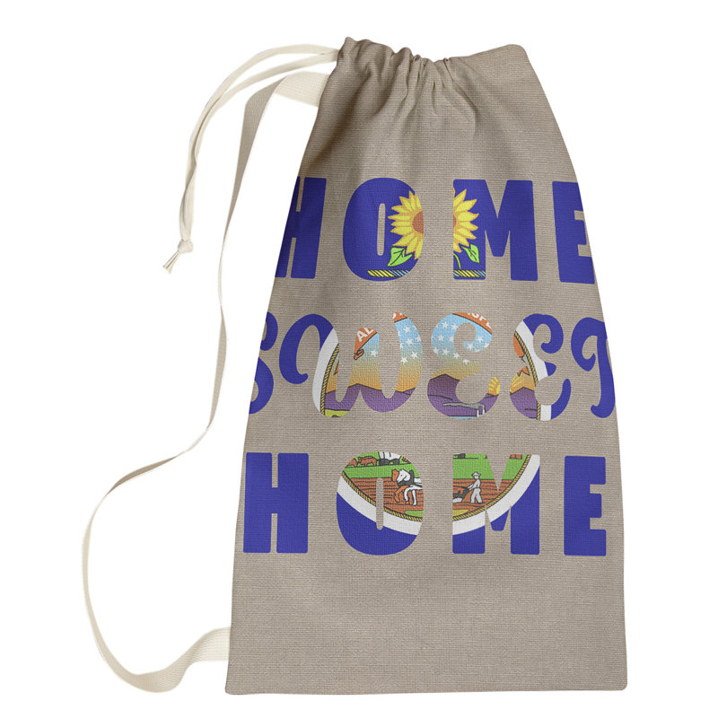 Sac à linge Home Sweet Home, Grand (H 76,5 po x l 29,5 po x P 1,5 po), Kansas