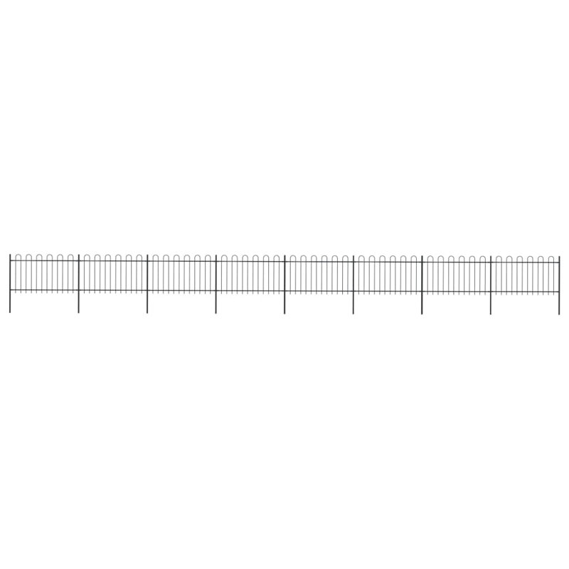 Angelena Garden Fence Hoop Top Steel Outdoor Panels Barrier Border Multi Sizes, 150cm H x 1360cm W x 2cm D