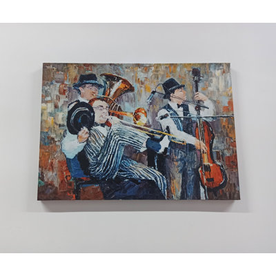 Art contemporain sur toile d'inspiration jazz avec thème de la musique afro-américaine, idéal pour rehausser le décor de la salle de musique