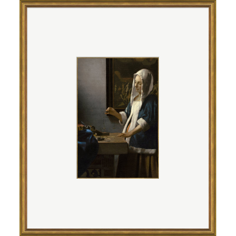 Woman Holding A Balance Print by Johannes Vemeer