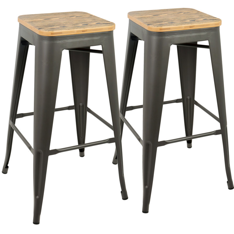 Tabouret Joncarlo, Cadre brun / noir