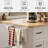 56'' Farmhouse Rolling Kitchen Island with Drop Leaf and Built-in Power Outlet,-129874394
