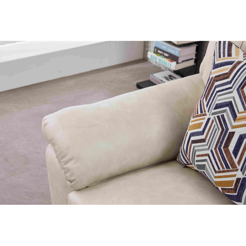 36.8'' Wide Faux Leather  Chair, Beige