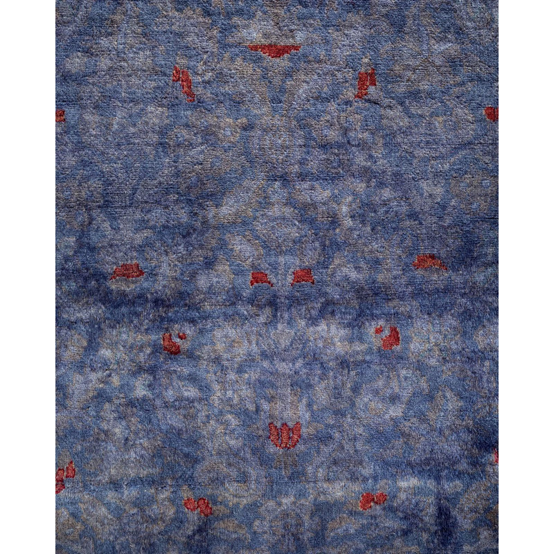 Tapis noué à la main de conception unique - mauve Chimel